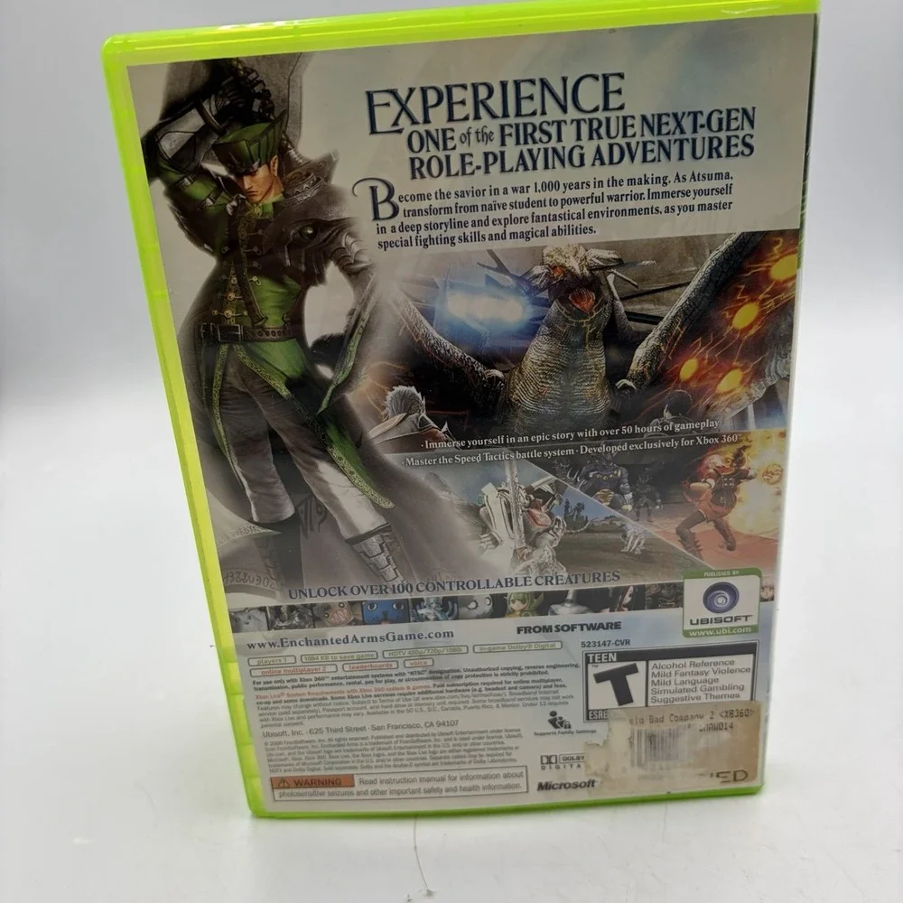 Xbox 360 Enchanted Arms Xbox Live Ubisoft No Manual Game Only